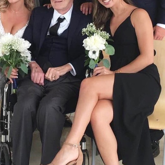 Black bridesmaid/special occasion wrap style dress, size 2 - Picture 6 of 6